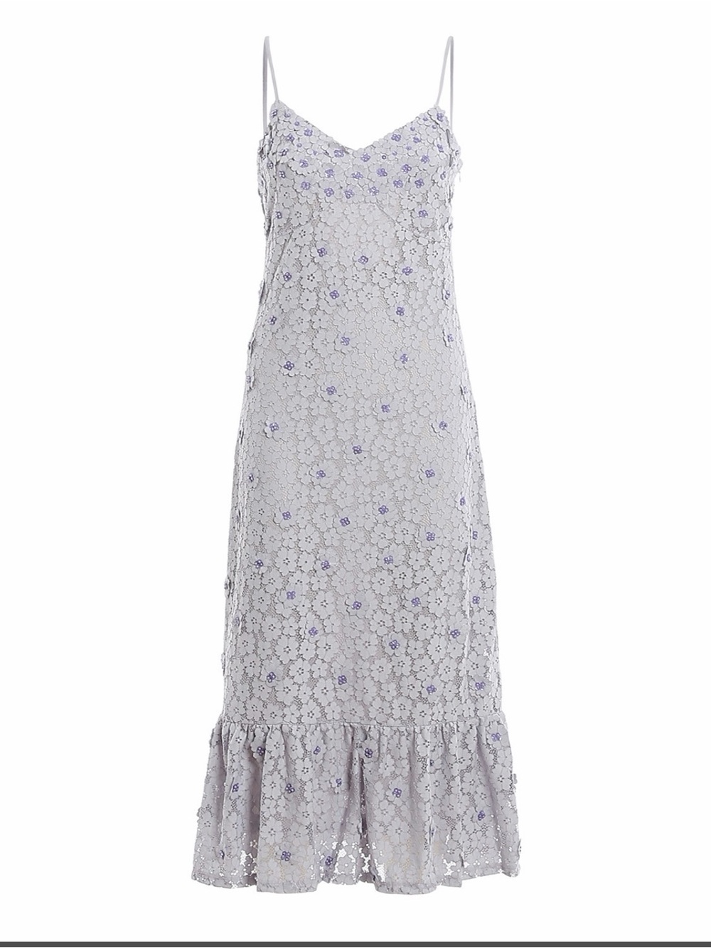 Michael Kors Lavender Lace Midi Slip Dress